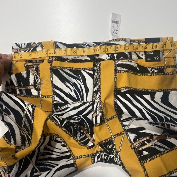 7TH AVENUE DESIGN STUDIO NYC Women's pants. Yellow with zebra print. Size 12 T - Picture 15 of 16